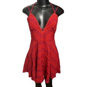 2 Urban Outfitters Ecote Boho Hippie Sleeveless Mini Dress Red New